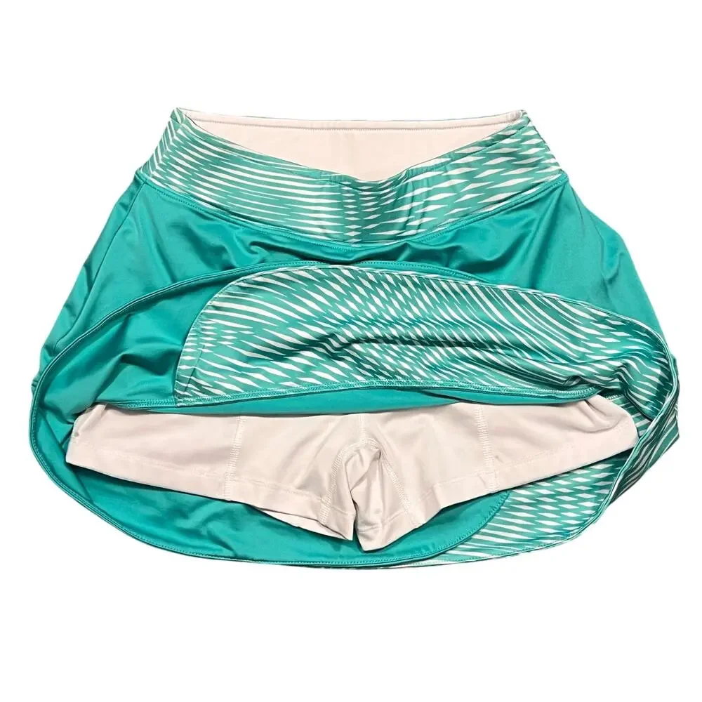 Slazenger Teal Aqua White Performance Active Golf Tennis Skort Womens Size XS
